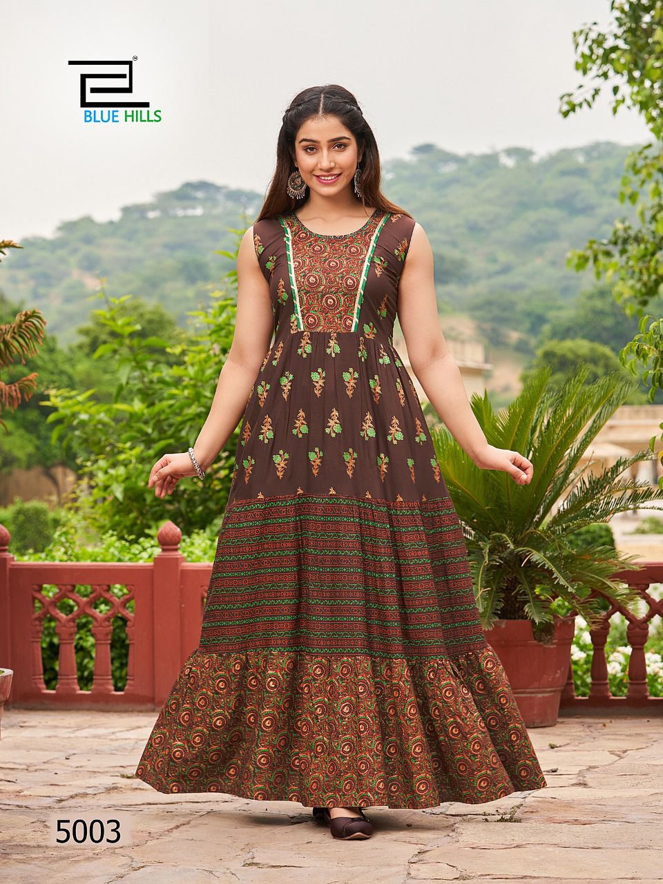 BLUE HILLS Hotstar 5 Printed Designer Festive Wear Long Kurtis Collection